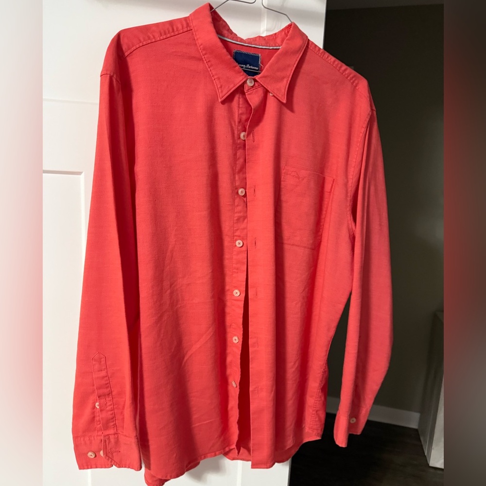 Men's Tommy Bahama Linen Orange Button-Up Shirt

Like new barely worn
